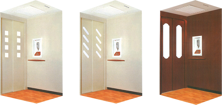 カワサキエレベーターのデザイン３種類の写真